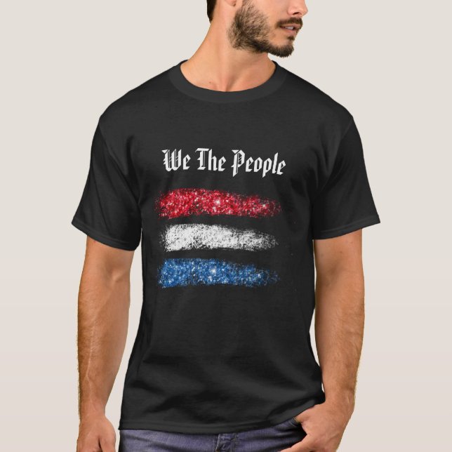 *~* We The People Abstract American Flag T-Shirt (Front)