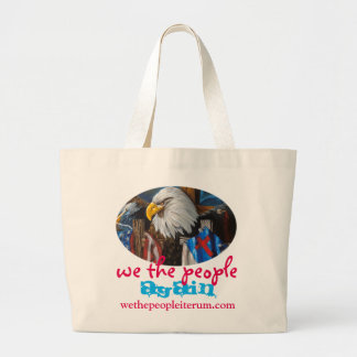 we the people again eagle design large tote bag