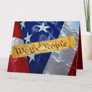 We The People American Constitution And Flag Card