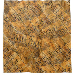 We The People American Constitution Rustic Wood