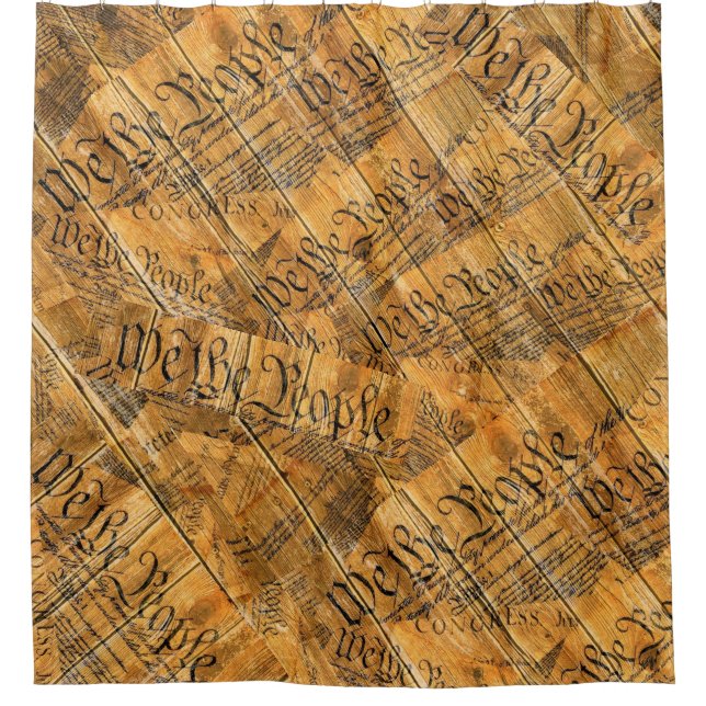 We The People American Constitution Rustic Wood (Front)