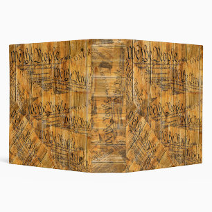 We The People American Constitution Rustic Wood Binder