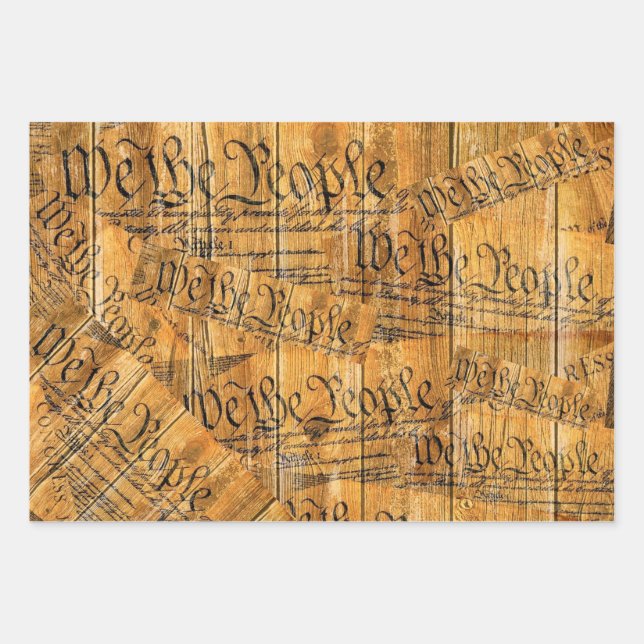 We The People American Constitution Wrapping Paper Sheet (Front)