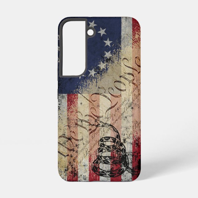 We The People American Flag and Snake Samsung Galaxy S22 Case (Back)
