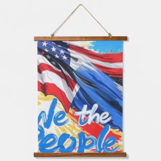 We The People | American Flag Brushstroke Patrioti Hanging Tapestry