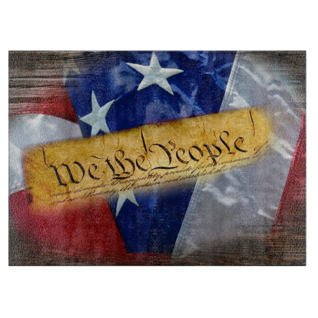 We The People American Flag Cutting Board (Front)