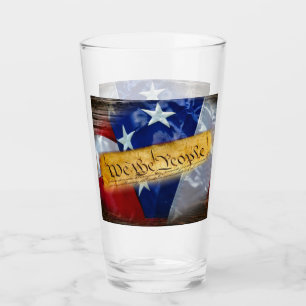 We The People American Flag Glass