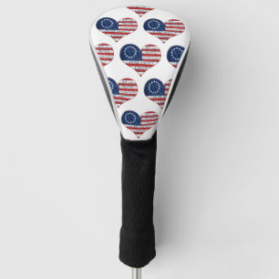 We The People American Flag Heart Golf Head Cover