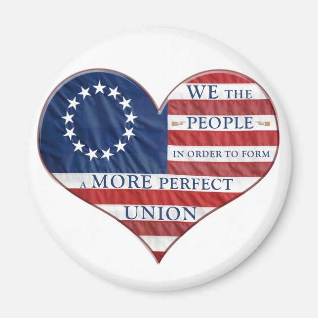 We The People American Flag Heart Magnet (Front)