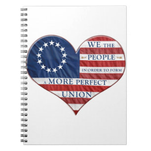 We The People American Flag Heart Notebook