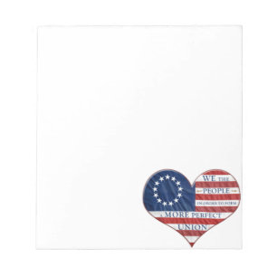We The People American Flag Heart Notepad