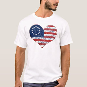 We The People American Flag Heart T-Shirt