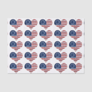 We The People American Flag Heart Tissue Paper