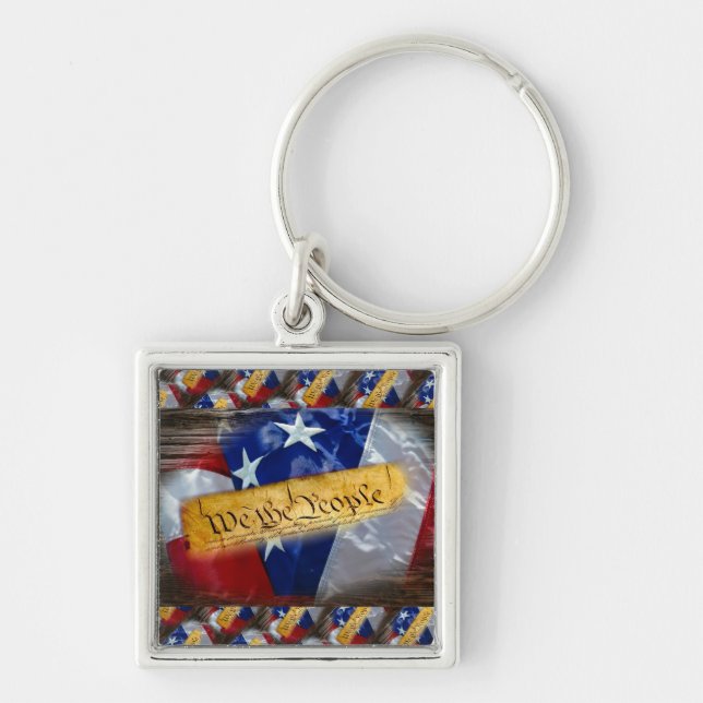 We The People American Flag Keychain (Front)