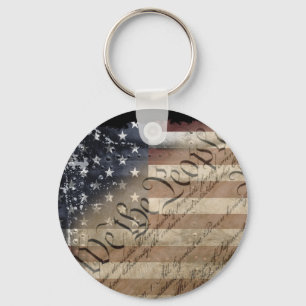 We The People American Flag Keychain