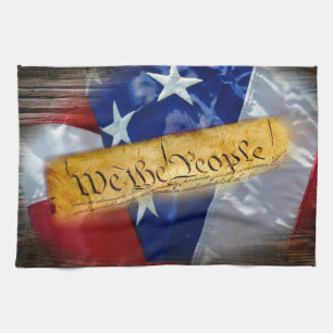 We The People American Flag Kitchen Towel