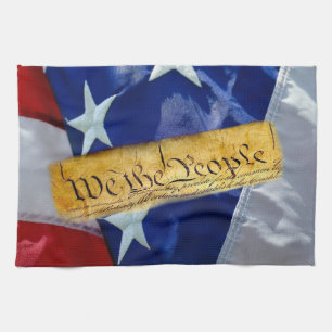 We The People American Flag Kitchen Towel