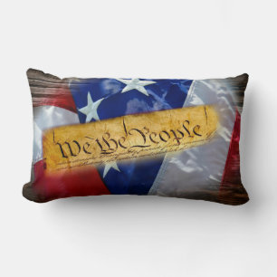 We The People American Flag Lumbar Pillow