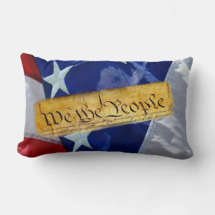 We The People American Flag Lumbar Pillow