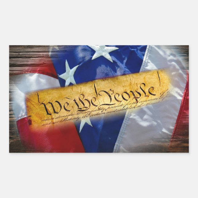 We The People American Flag Sticker (Front)