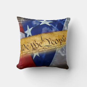 We The People American Flag Throw Pillow