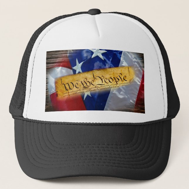 We The People American Flag Trucker Hat (Front)