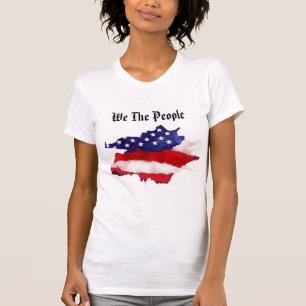 *~* We The People American Flag Watercolor Women's T-Shirt