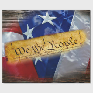 We The People American Flag Wrapping Paper