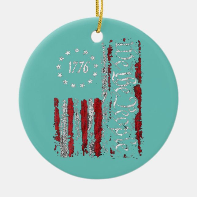 We The People American History 1776 Independence Ceramic Ornament (Front)