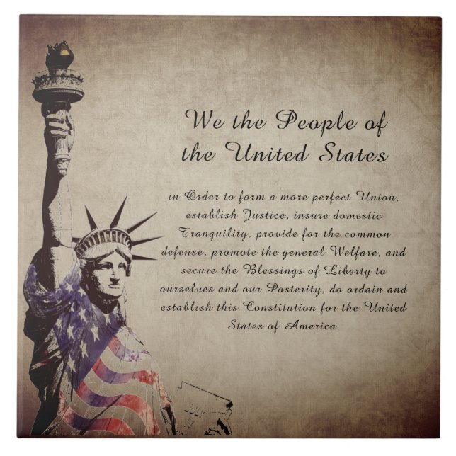 We the People American  Patriotic Tile (Front)