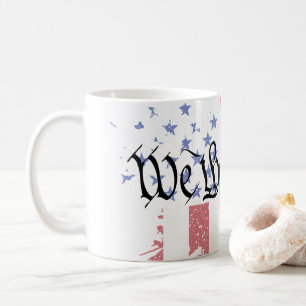 We the People American Peace Flag Splat Coffee Mug