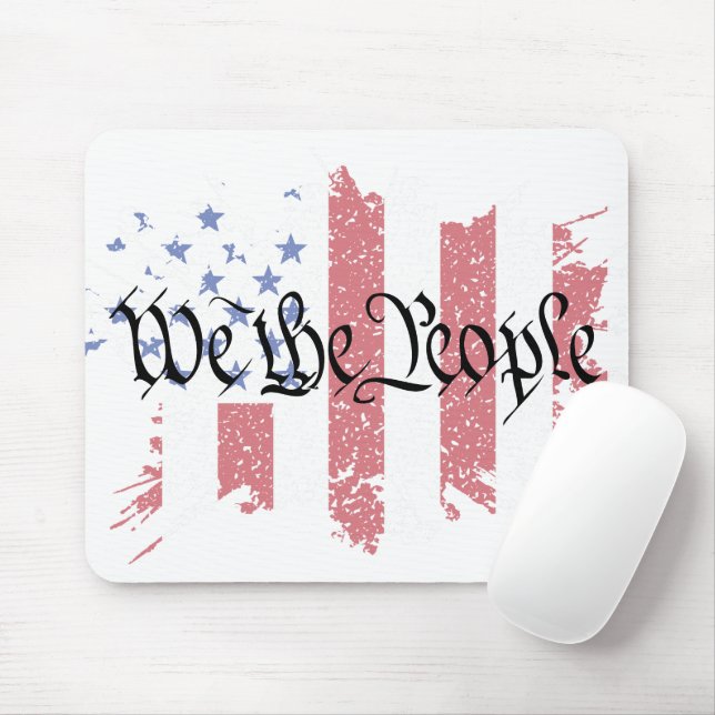 We the People American Peace Flag Splat Mouse Pad (With Mouse)