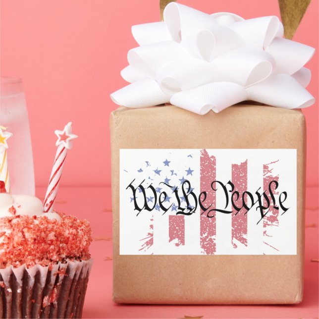 We the People American Peace Flag Splat Sticker (Party)
