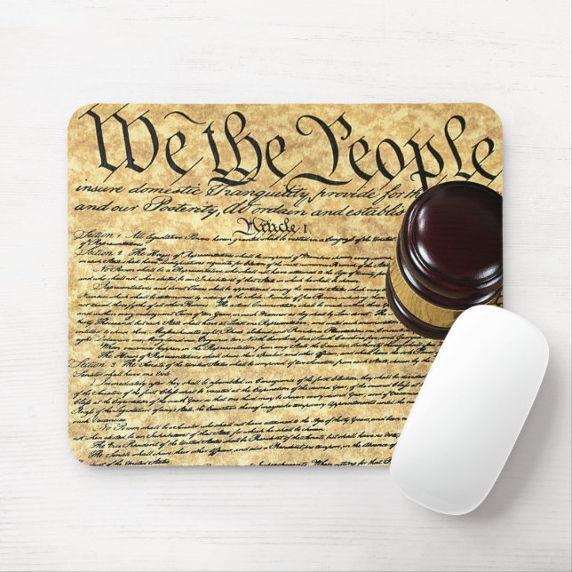 We The People and Gavel Mouse Pad (With Mouse)