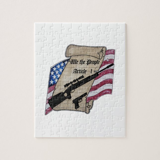 ( We The People ) Article 1 2nd Amendment Guns and Jigsaw Puzzle (Vertical)