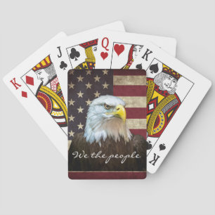 We The People Bald Eagle with Flag Playing Cards