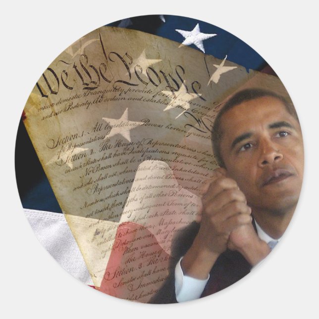 We the People...Barack Obama & the Constitution Classic Round Sticker (Front)
