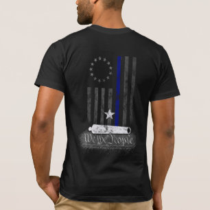 WE THE PEOPLE Betsy Ross BLUE LINE American Flag T-Shirt