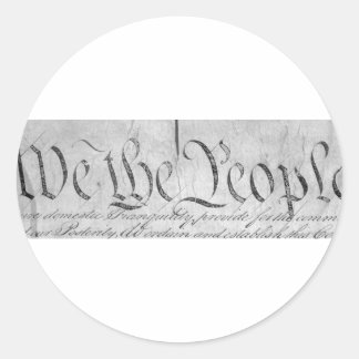 We The People Black n White Classic Round Sticker