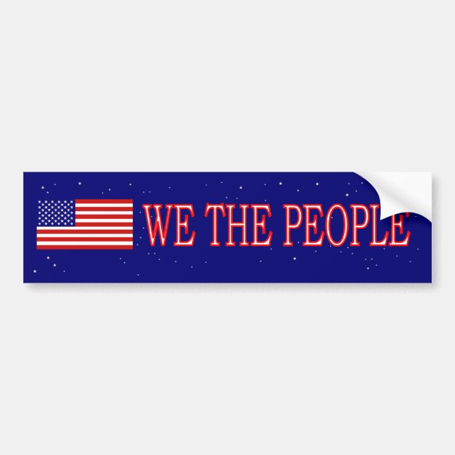 We The People Bumper Sticker Us Flag (Front)