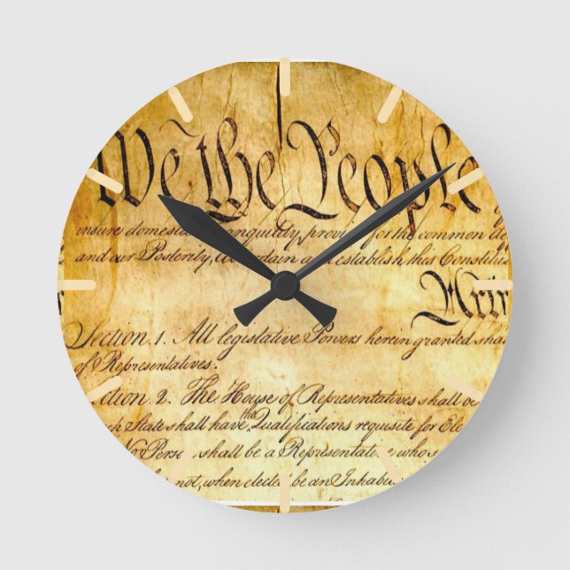 We the People - Constitution Round Clock (Front)