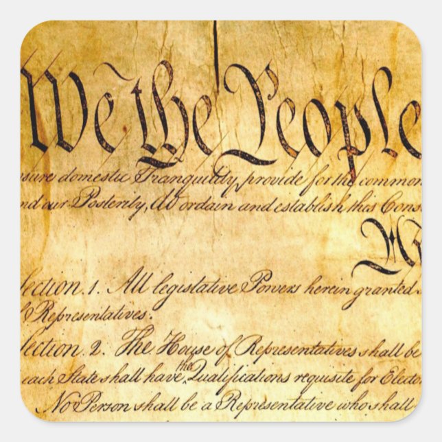 We the People - Constitution Square Sticker (Front)