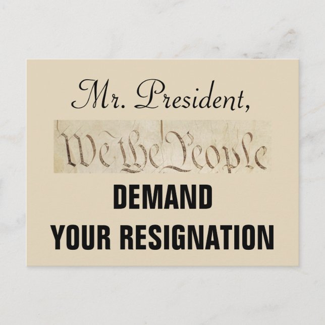 We the People Demand Trump's Resignation Postcard (Front)