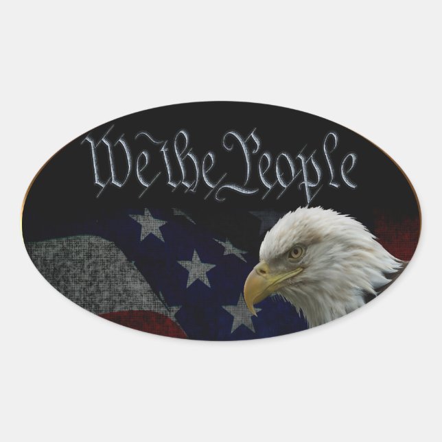 We The People Emblem Oval Sticker (Front)