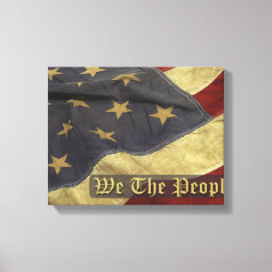 We the People Flag Wrapped Canvas