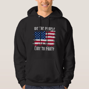 We the people Funny Distressed USA Flag July 4th Hoodie