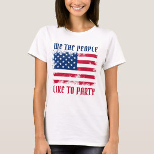 We the people Funny Distressed USA Flag July 4th T-Shirt