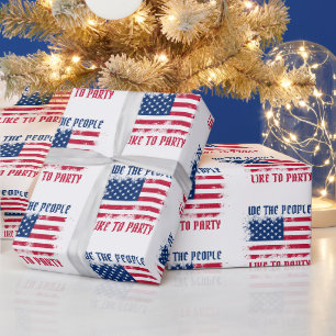 We the people Funny Distressed USA Flag July 4th Wrapping Paper
