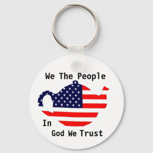 We The People In God We Trust Patriotic Keychain