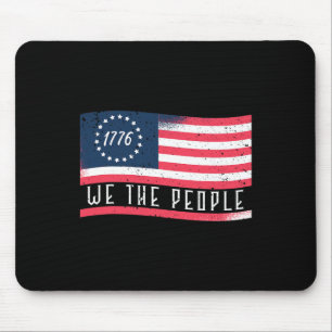 We The People Independence Day 4th Of July Flag Mouse Pad